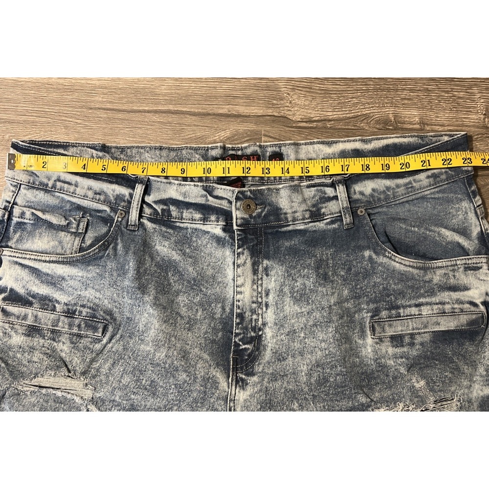 Dash Denim Y2K 90s Baggy Skater Distressed Blue Jean Shorts Men's Size 46x14 - Picture 4 of 9